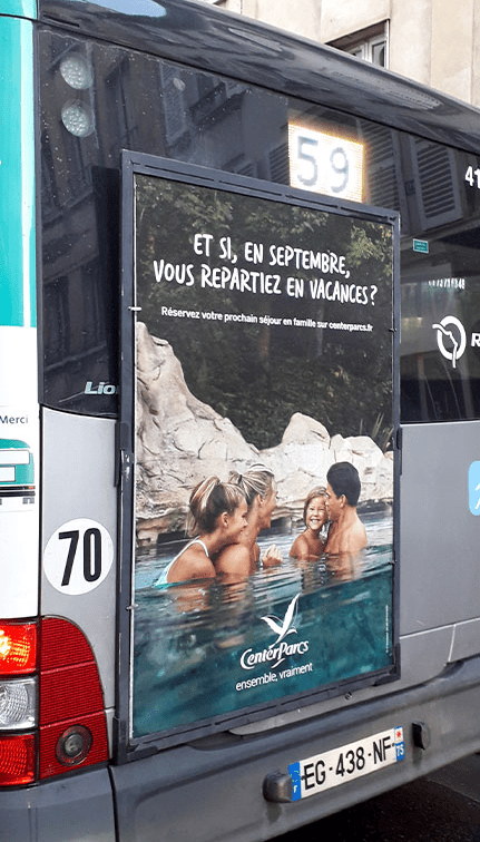 Affiche bus centerparcs